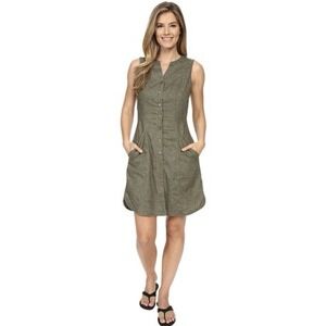 Prana Reanne olive green a-line outdoor sleeveless dress hiking yoga women M